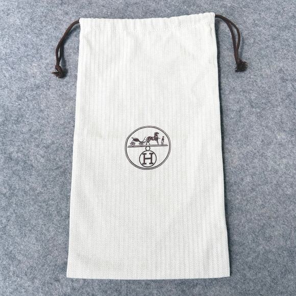 Authentic Hermes France Dust Bag Storage Gift Cream/Brown- 8.75"x15" - Picture 1 of 10